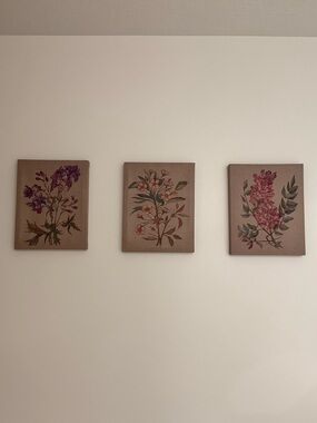Madison Park Floral Triptych in Pink, Green and Purple